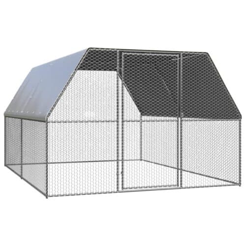 Outdoor Chicken Cage 3x4x2 m Galvanised Steel