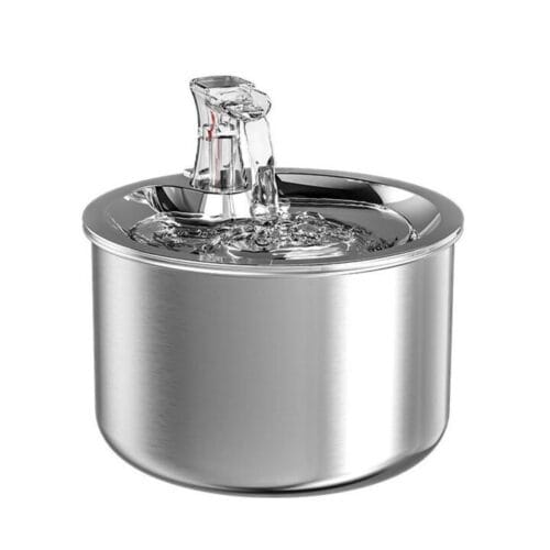 FLOOFI 2L Stainless Steel Pet Water Fountain for Cats and Small Dogs