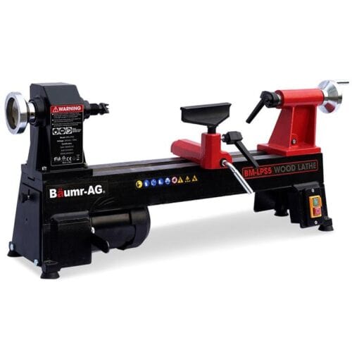 BAUMR-AG 450 x 254mm Heavy Duty Wood Lathe Turning Machine 400W S1 Motor, 5 Speed