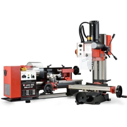 BAUMR-AG 600W 7"x14" Mini Metal Lathe and 350W Mill Drill Press Machine Combo