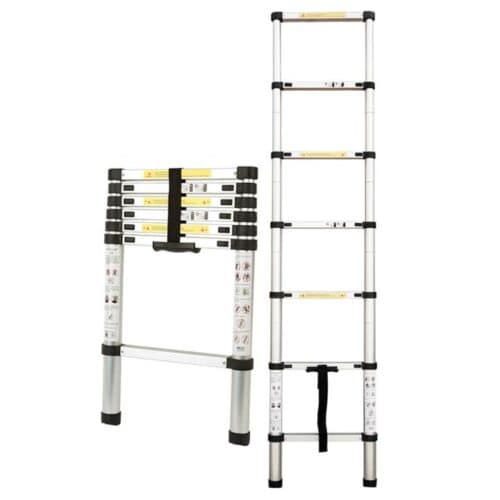 BULLET 2m Telescopic Aluminium Ladder Alloy Extension Extendable Steps Multi Adjustable