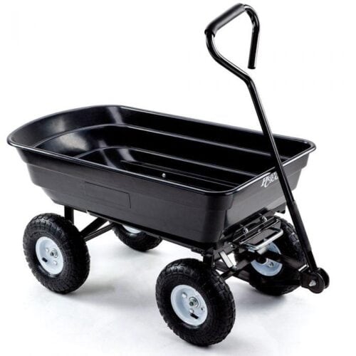 PLANTCRAFT 250kg Poly Pull Dump Cart Garden Hand Trailer Wagon Lawn Wheelbarrow