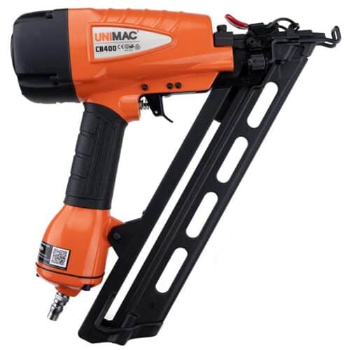 UNIMAC CB400 32-64mm 34-Deg 15ga Finishing Nail Gun, Heavy Duty Air Nailer