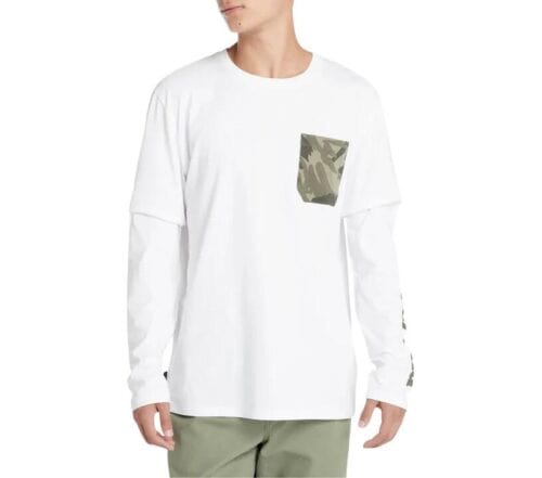 Camo Pocket Long Sleeve T-Shirt White