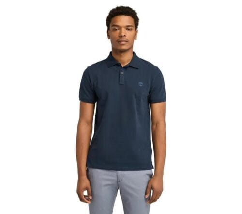 Men's Oyster River Chest Logo Short Sleeve Polo Navy