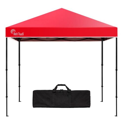 RED TRACK 3x3m Folding Gazebo, Most Compact Foldable Design, Carry bag, Portable Outdoor Popup Marquee for Camping Beach, Red